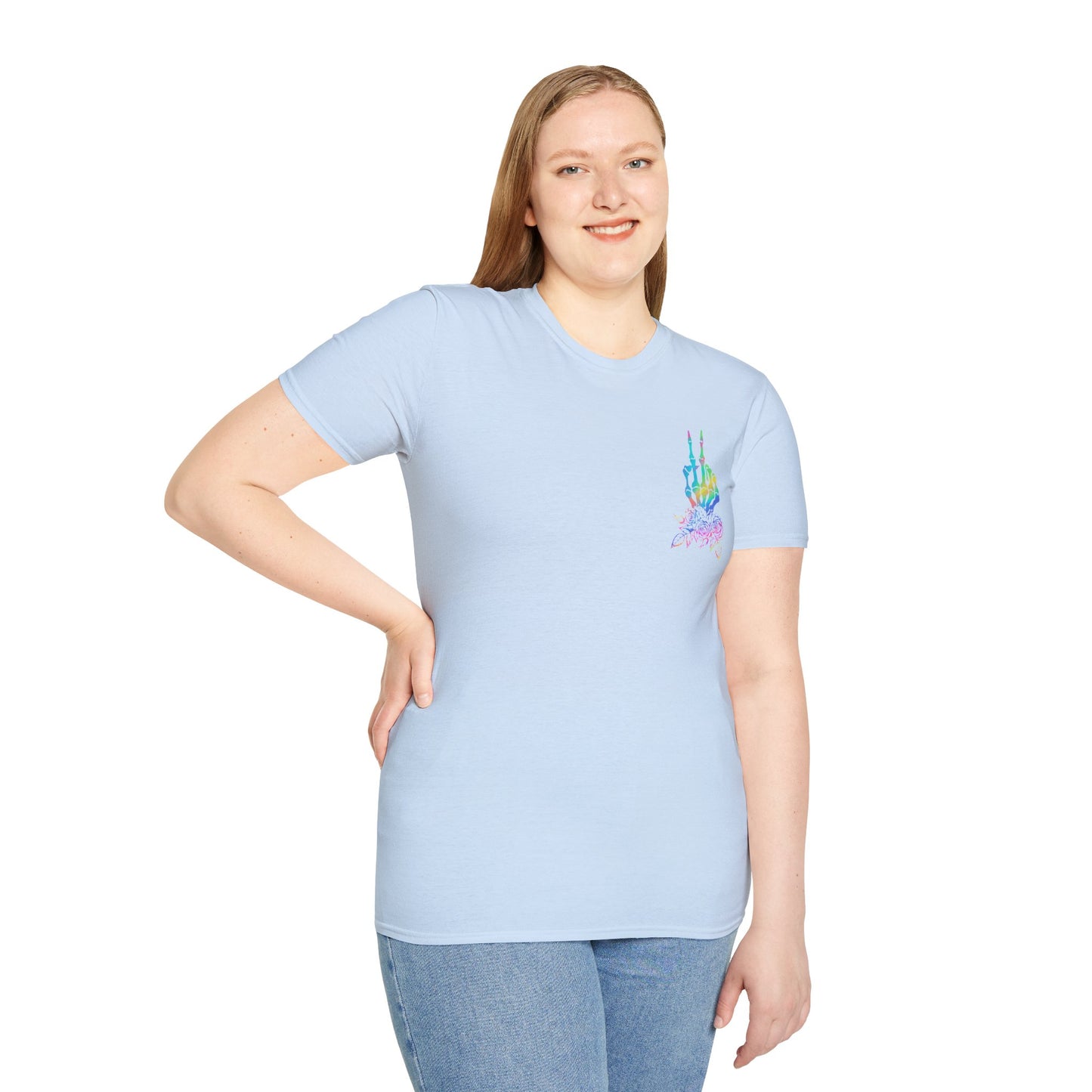 T-Shirt — 'On My Husband's Last Nerve' Rainbow Skeleton Graphic Tee