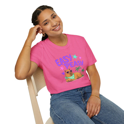 Easy Peasy Dog Tee — Relaxed Hawaiian Corgi T-Shirt