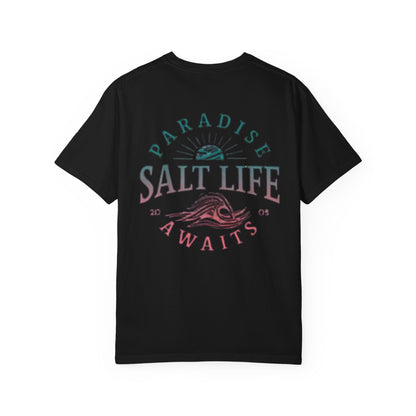 Salt Life Paradise Awaits Front & Back T-shirt