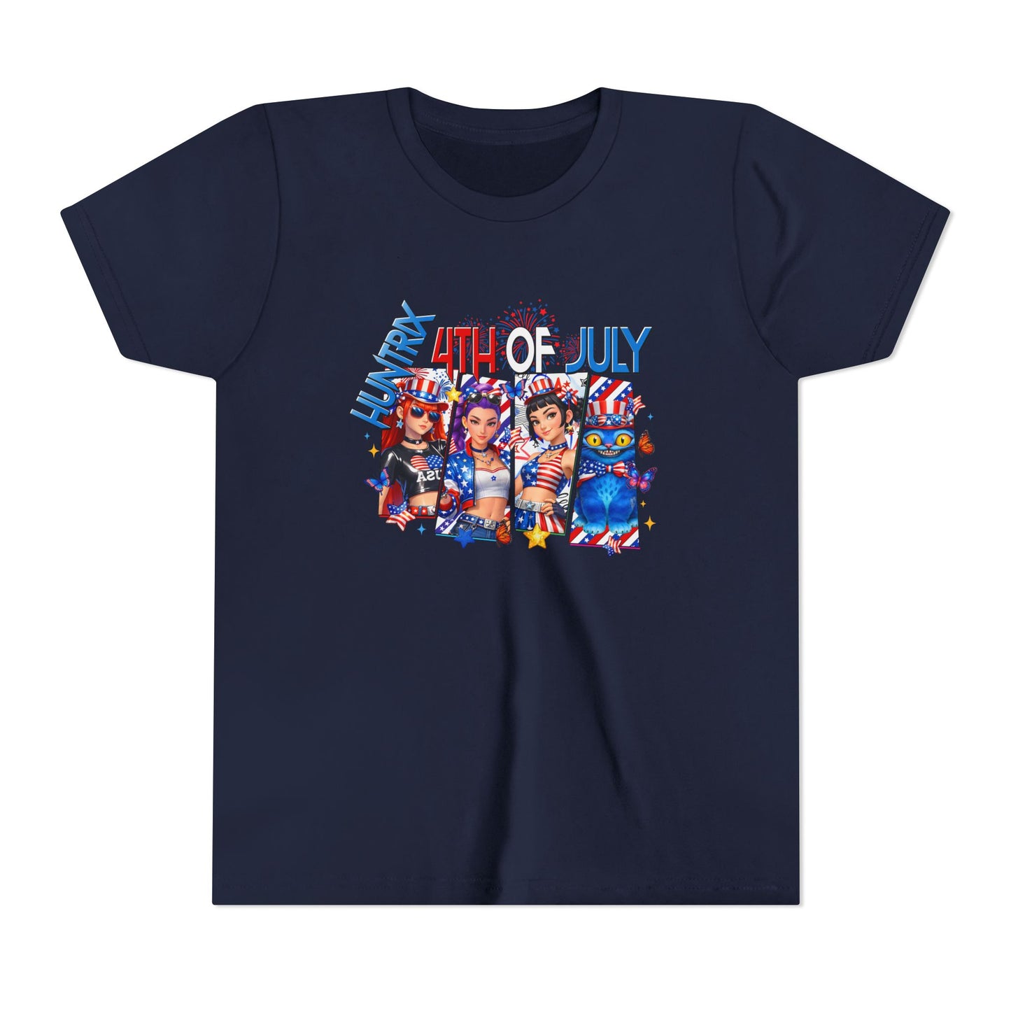 Youth Tee - 4th of July Patriotic Fireworks Graphic