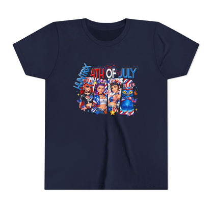 Youth Tee - 4th of July Patriotic Fireworks Graphic