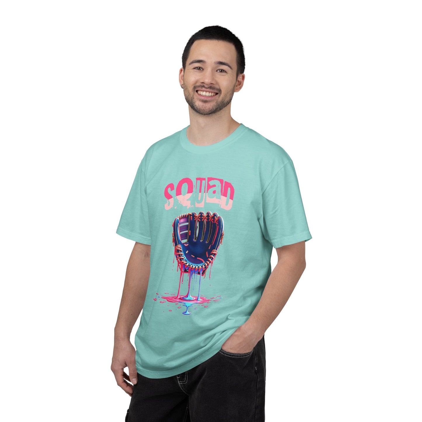 Baseball Glove Drip T-Shirt — "Squad" Graphic Sports Tee