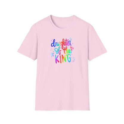 Daughter of the King Rainbow T-Shirt — Christian Faith Graphic Tee for Girls