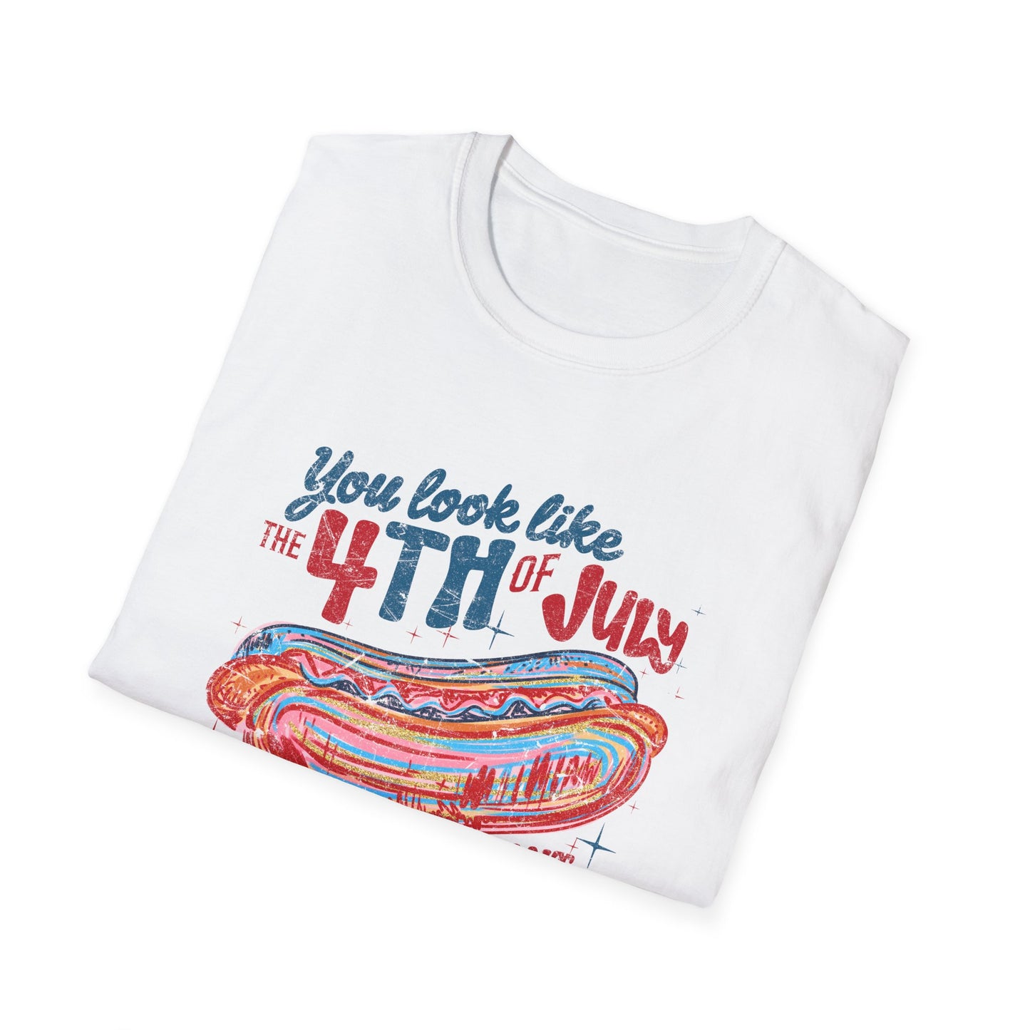 4th of July Hot Dog T-Shirt — Retro Patriotic BBQ Tee