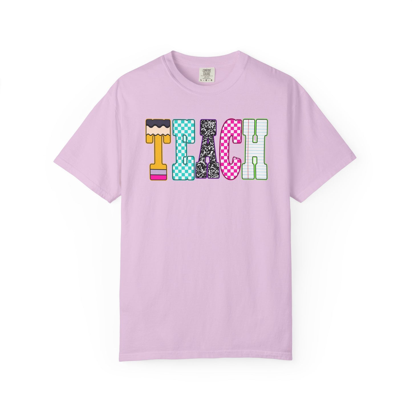 Teach Colorblock Graphic T-Shirt — Fun Teacher Appreciation Tee