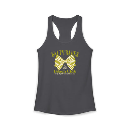 Salty babe Yellow Racerback Tank