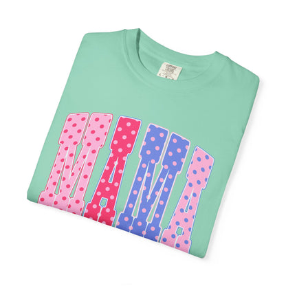 Mama Polka Dot Graphic T-Shirt — Pink & Purple Retro Mother's Day Tee