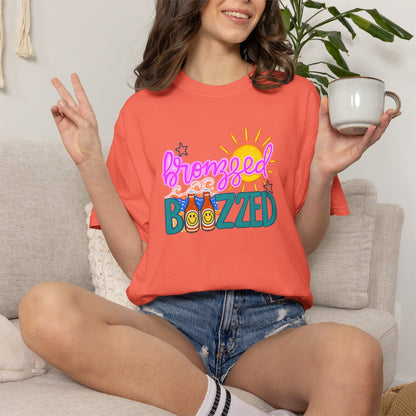 Bronzed & Buzzed T-Shirt – Summer Beach Cocktail Graphic Tee