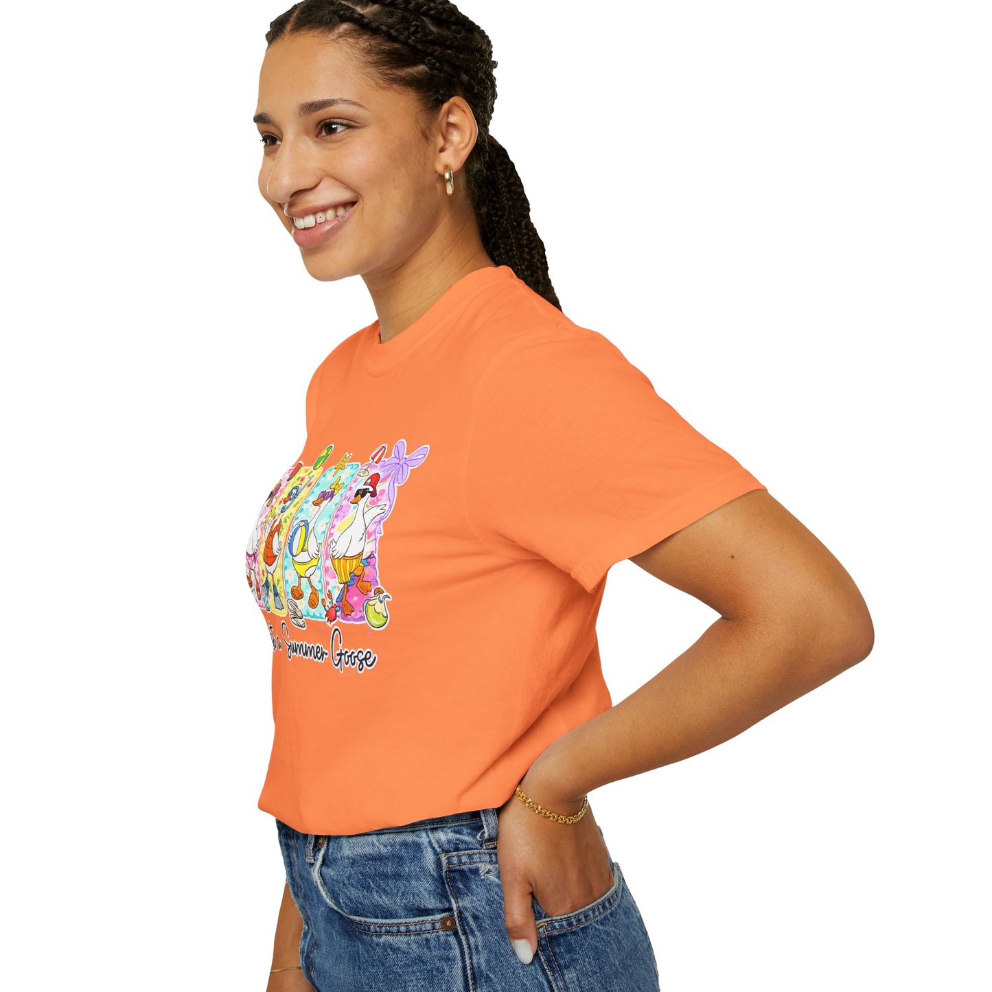 Summer Goose T‑Shirt — "Just a Summer Goose" Cute Beach Cartoon Tee