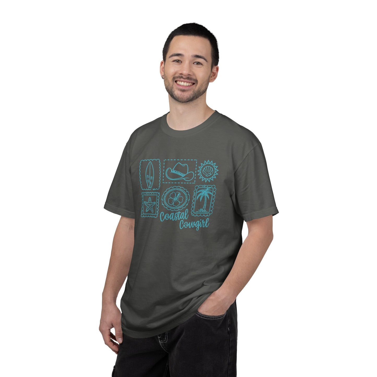 Coastal Cowgirl T-Shirt — Beachy Surf & Western Stamp Graphic Tee