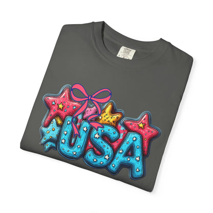 USA Star Balloon Graphic T-Shirt — Patriotic 4th of July Tee