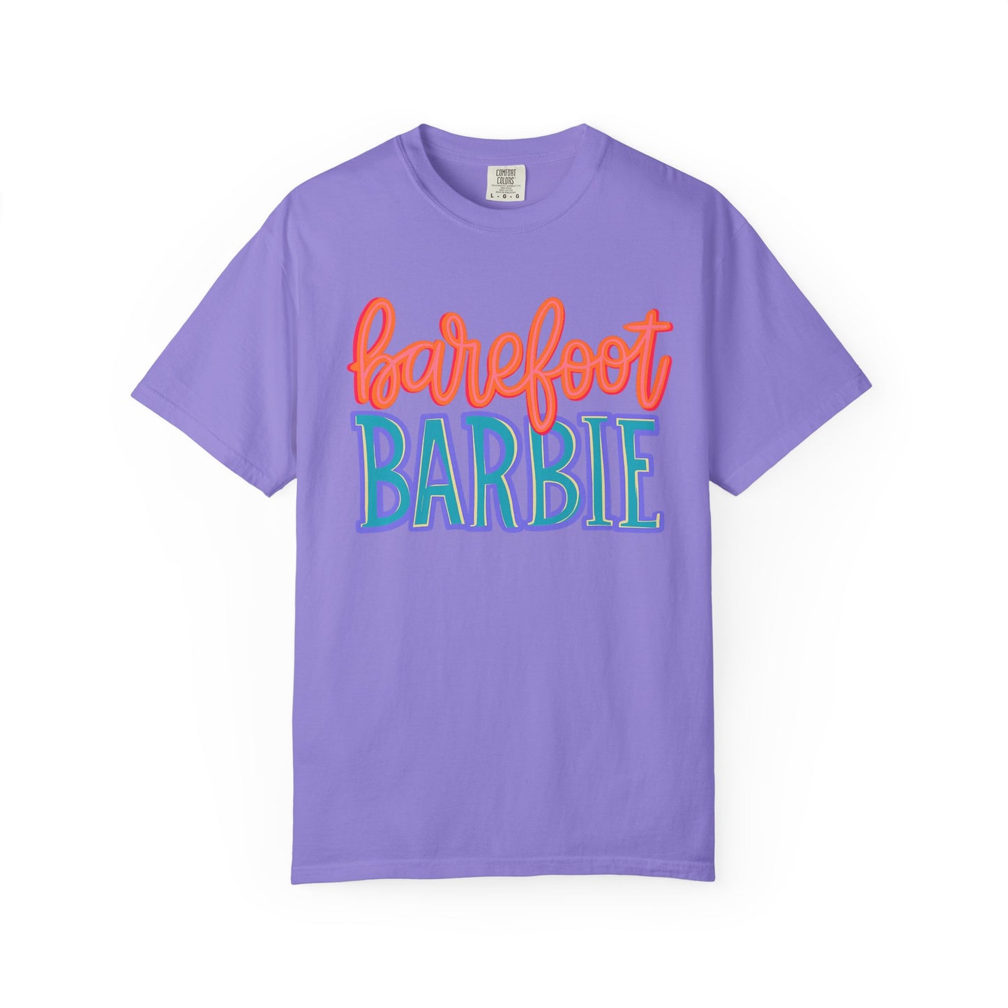 Barefoot Barbie T-Shirt — Retro Colorblock Graphic Tee