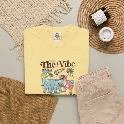 Retro Dinosaur Tee — "The Vibe Is In Shambles" Graphic T-Shirt