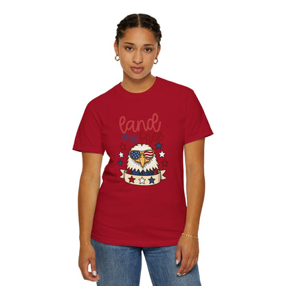 Land of the Free Eagle T-Shirt — Patriotic 4th of July American Flag Design
