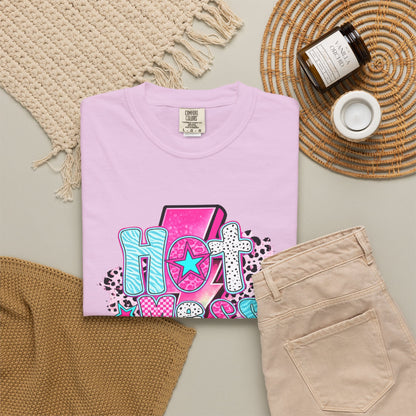 Retro Hot Mess Mama T-Shirt — Pink Lightning Graphic Tee