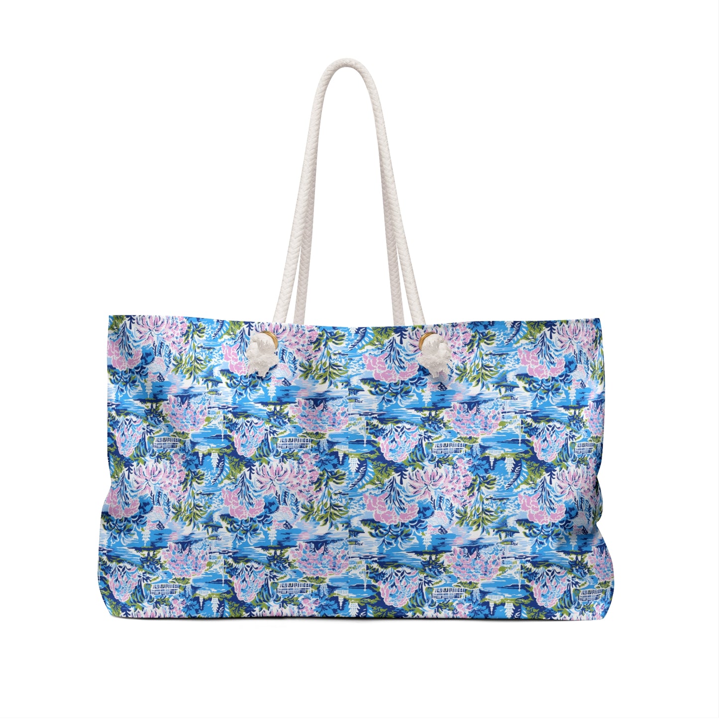 Tropical Watercolor Weekender Bag – Floral Beach Tote for Weekend Getaways