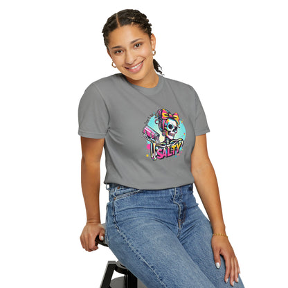 Salty Skull Graphic T-Shirt — Retro Neon Kawaii Skull Tee