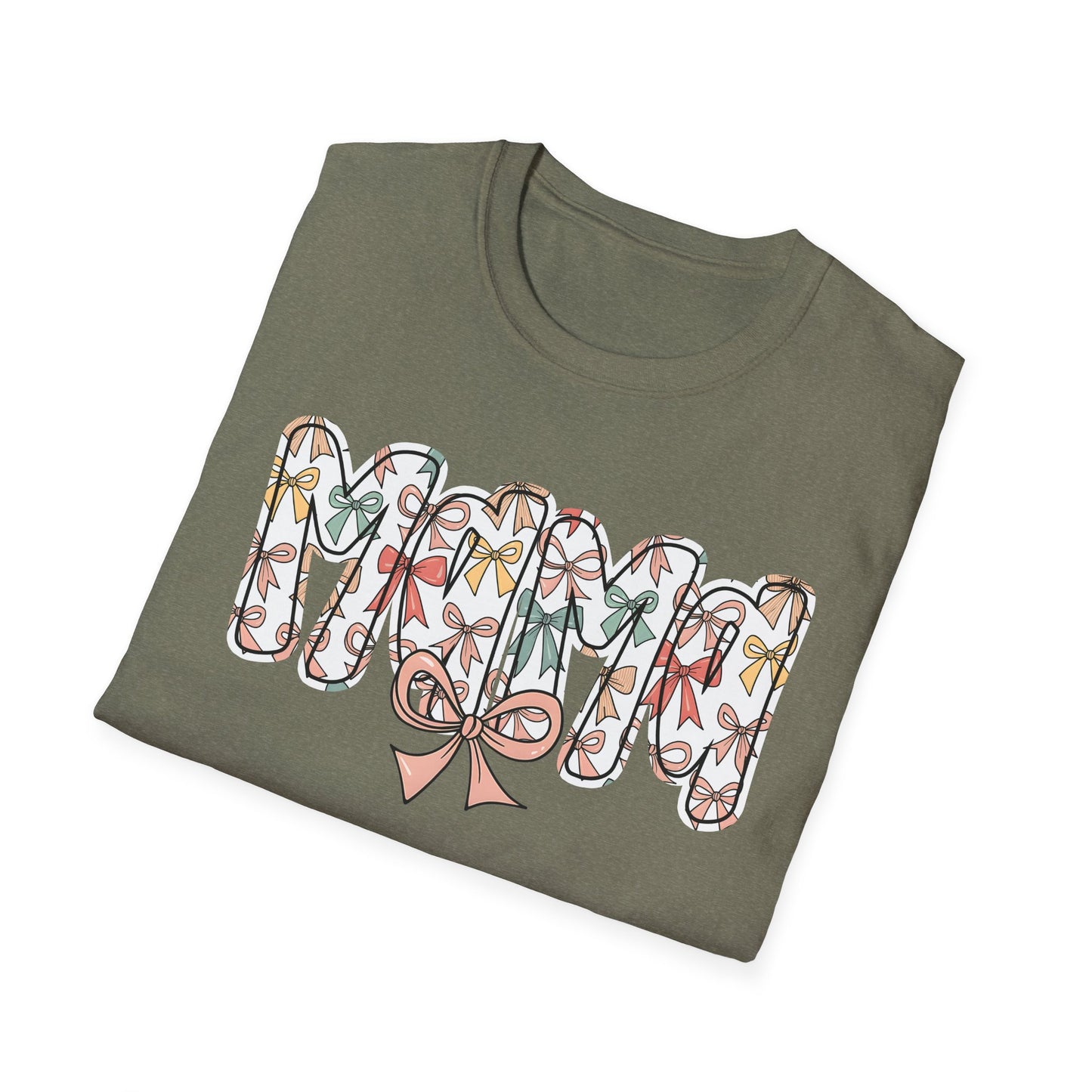 Mama Floral Typography T-Shirt — 'MAMA' Bow Graphic, Cute Mother's Day Gift
