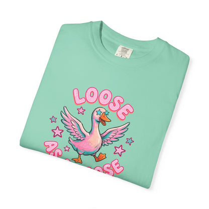 Loose as a Goose T-Shirt — Cute Retro Pink Goose Graphic Tee