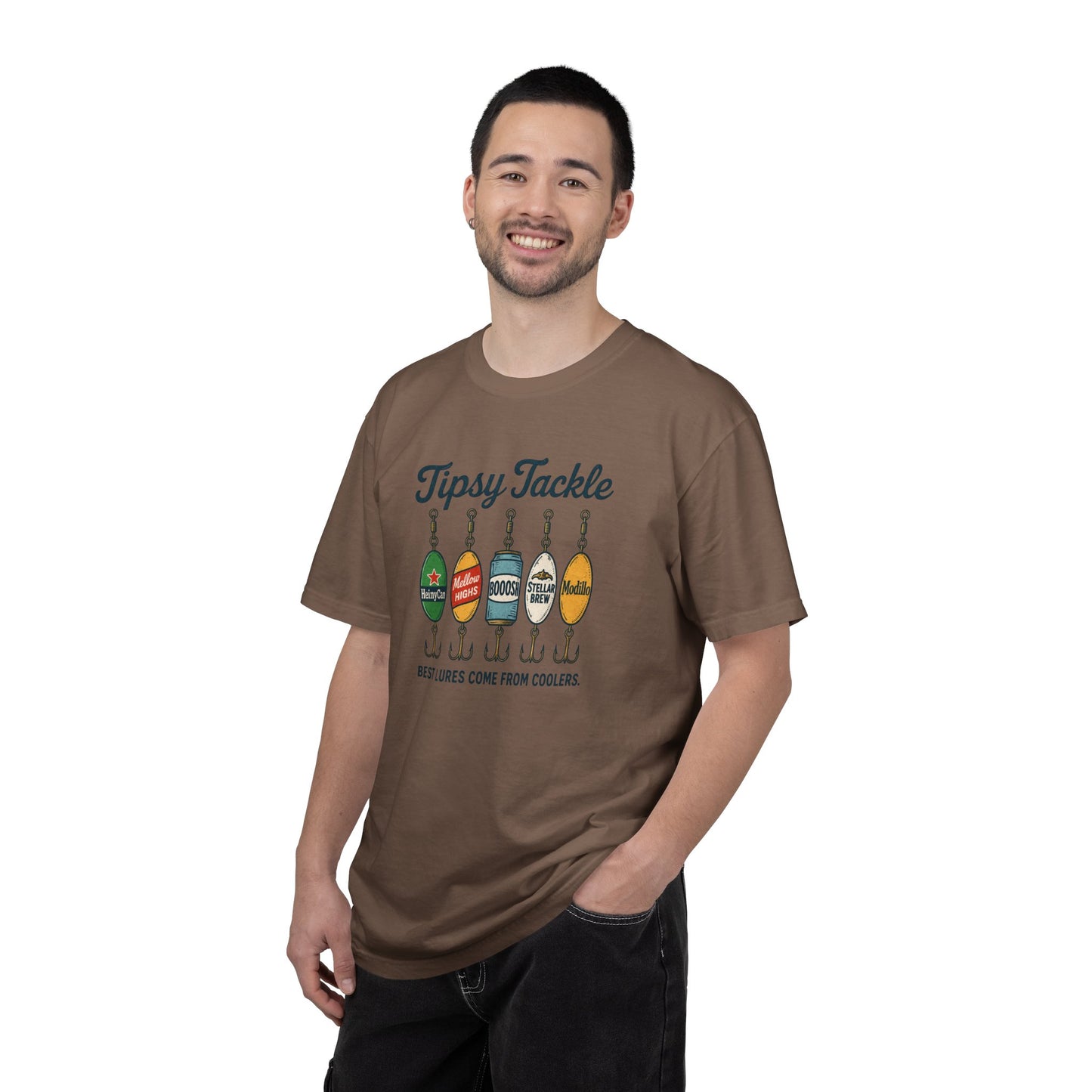 Tipsy Tackle Fishing T-Shirt — "Best Lures Come From Coolers" Graphic Tee