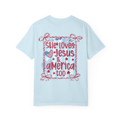 She Loves Jesus & America Too T-Shirt