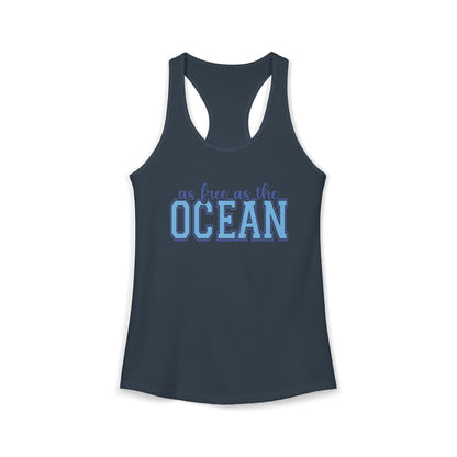 Free as the ocean Racerback Tank