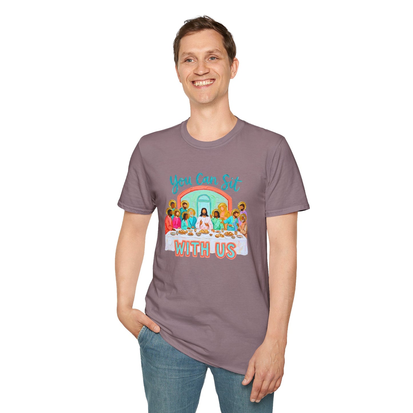 You Can Sit With Us T-Shirt — Inclusive Retro Last Supper Graphic Tee