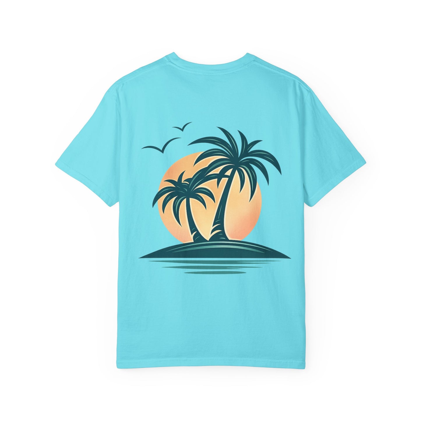 Palm Island Sunset T-Shirt — Tropical Beach Graphic Tee