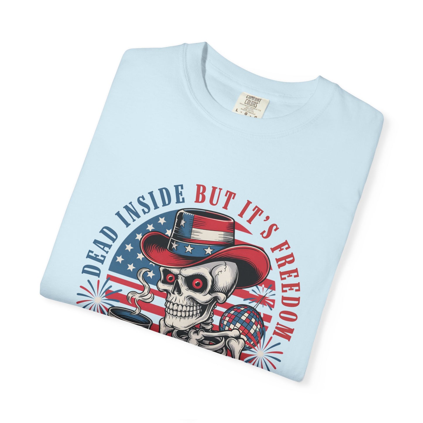Patriotic Skeleton 'Dead Inside But It's Freedom' T-Shirt