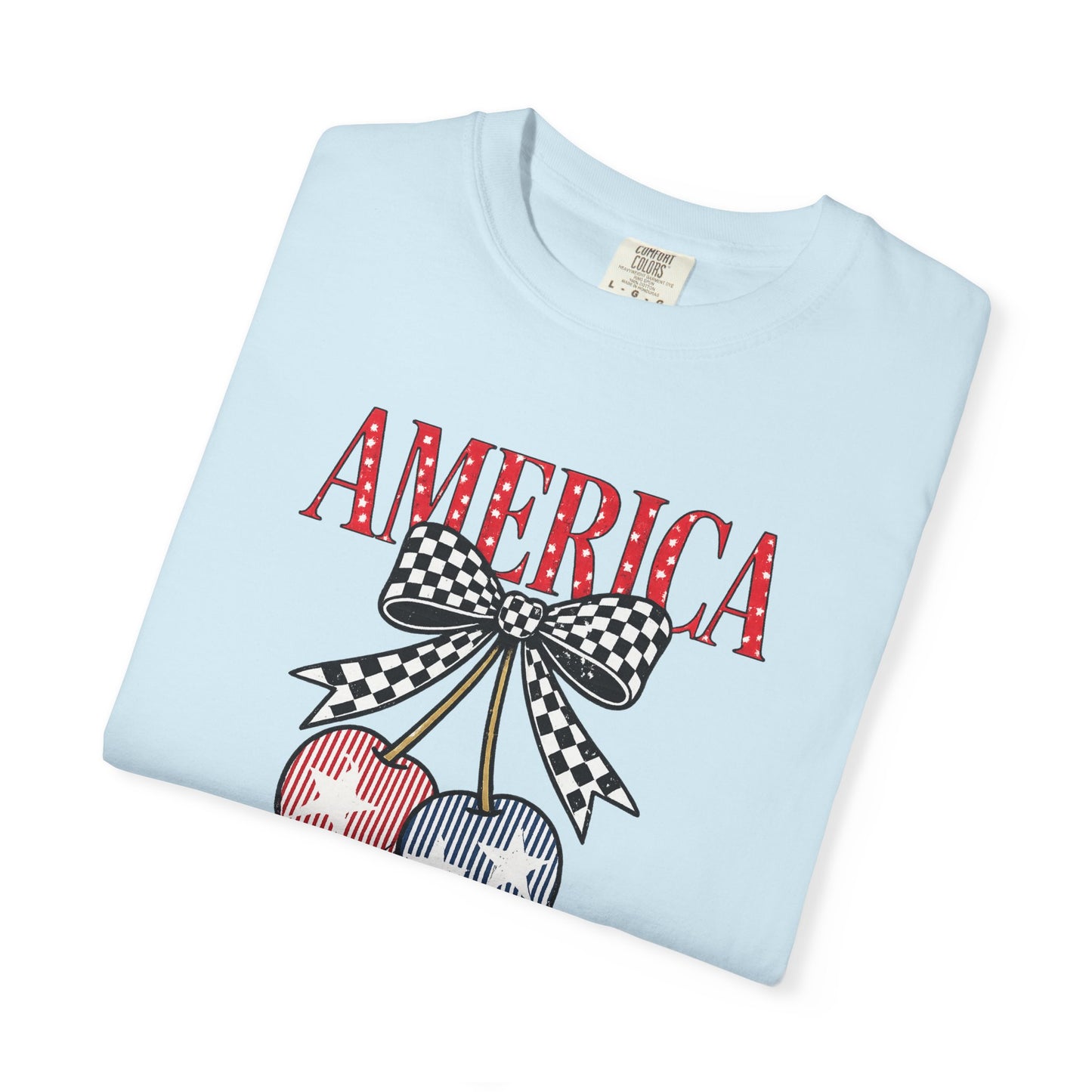 America Cherry Graphic T-Shirt — Patriotic 4th of July Tee