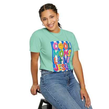 Cool Moms Love Jesus T-Shirt — Colorful Retro Christian Graphic Tee