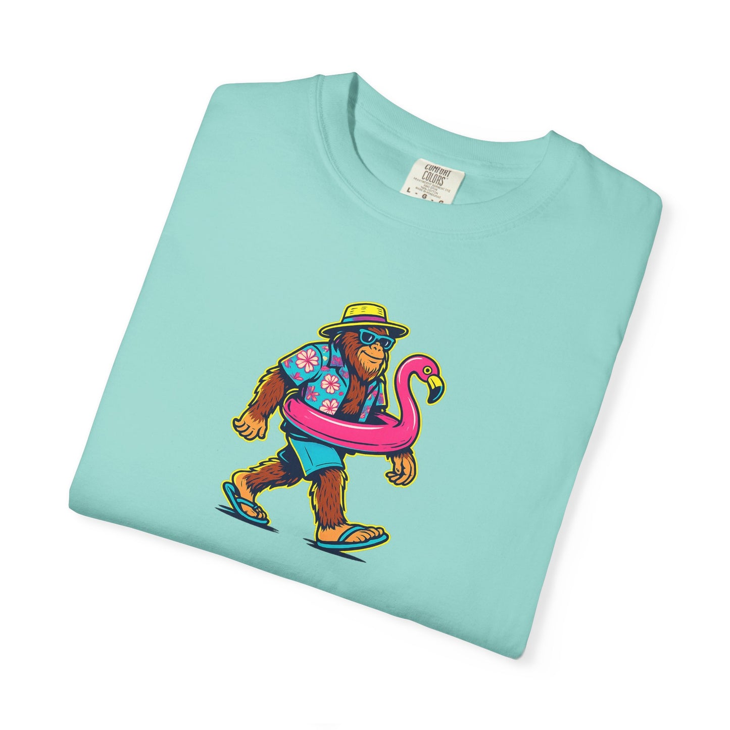 Vacation Bear T-Shirt — Tropical Bear with Flamingo Float Graphic
