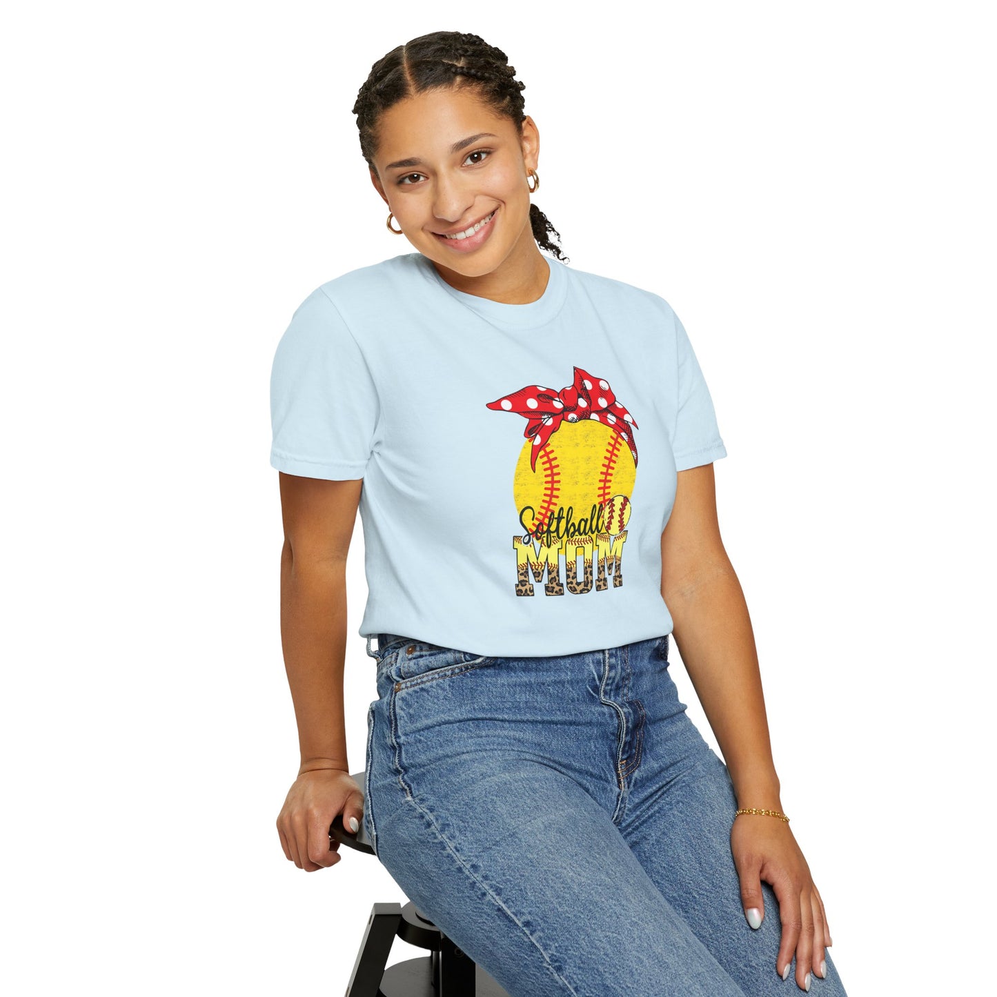 Softball Mom T-Shirt — Vintage Softball Graphic with Bandana Accent
