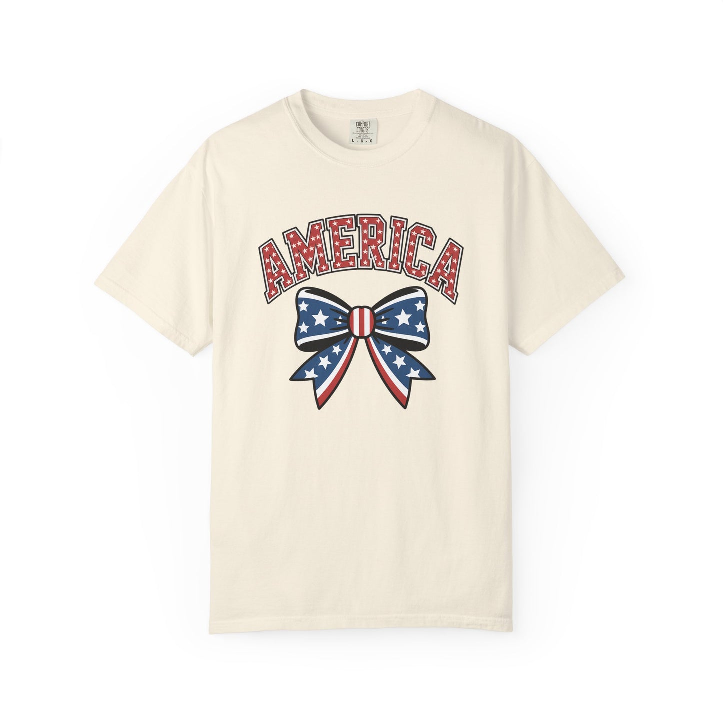 America Patriotic Bow T-Shirt — Stars & Stripes Fourth of July Tee