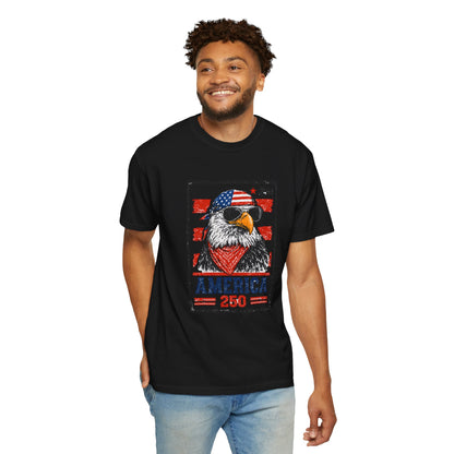 America 250 Eagle T-Shirt — Patriotic USA Flag Stamp Design