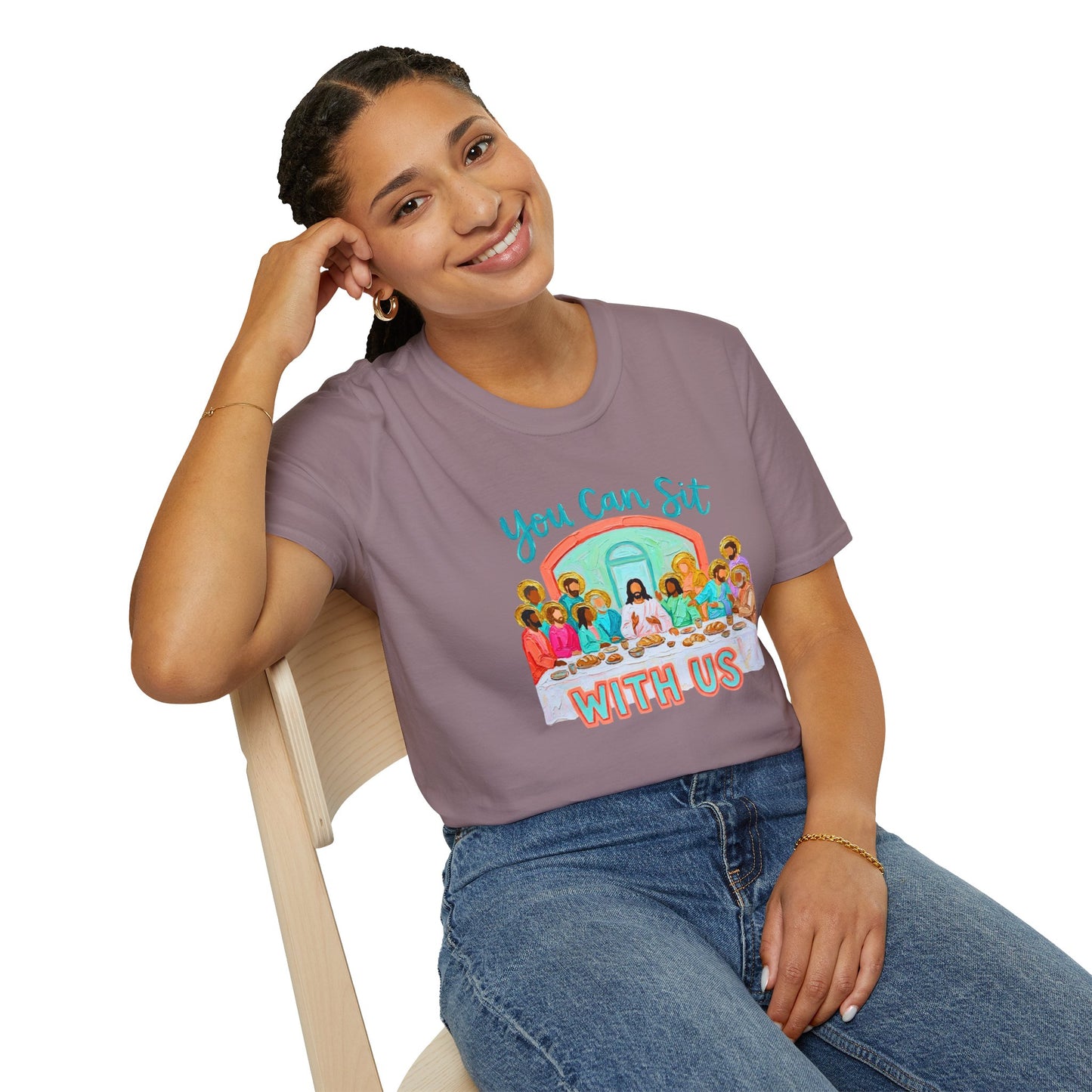 You Can Sit With Us T-Shirt — Inclusive Retro Last Supper Graphic Tee