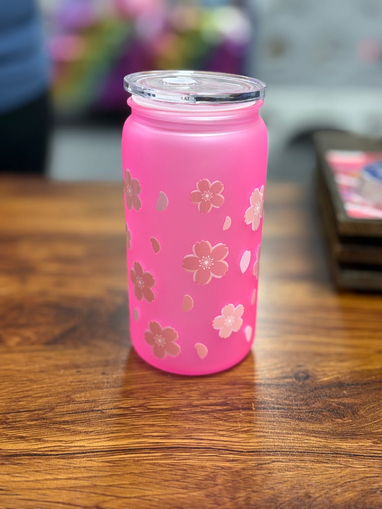 Hot pink flower 16oz tumbler (Copy)