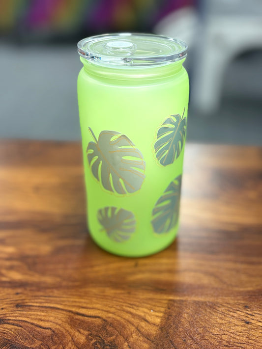 16oz Acrylic tumbler with palm Leaves